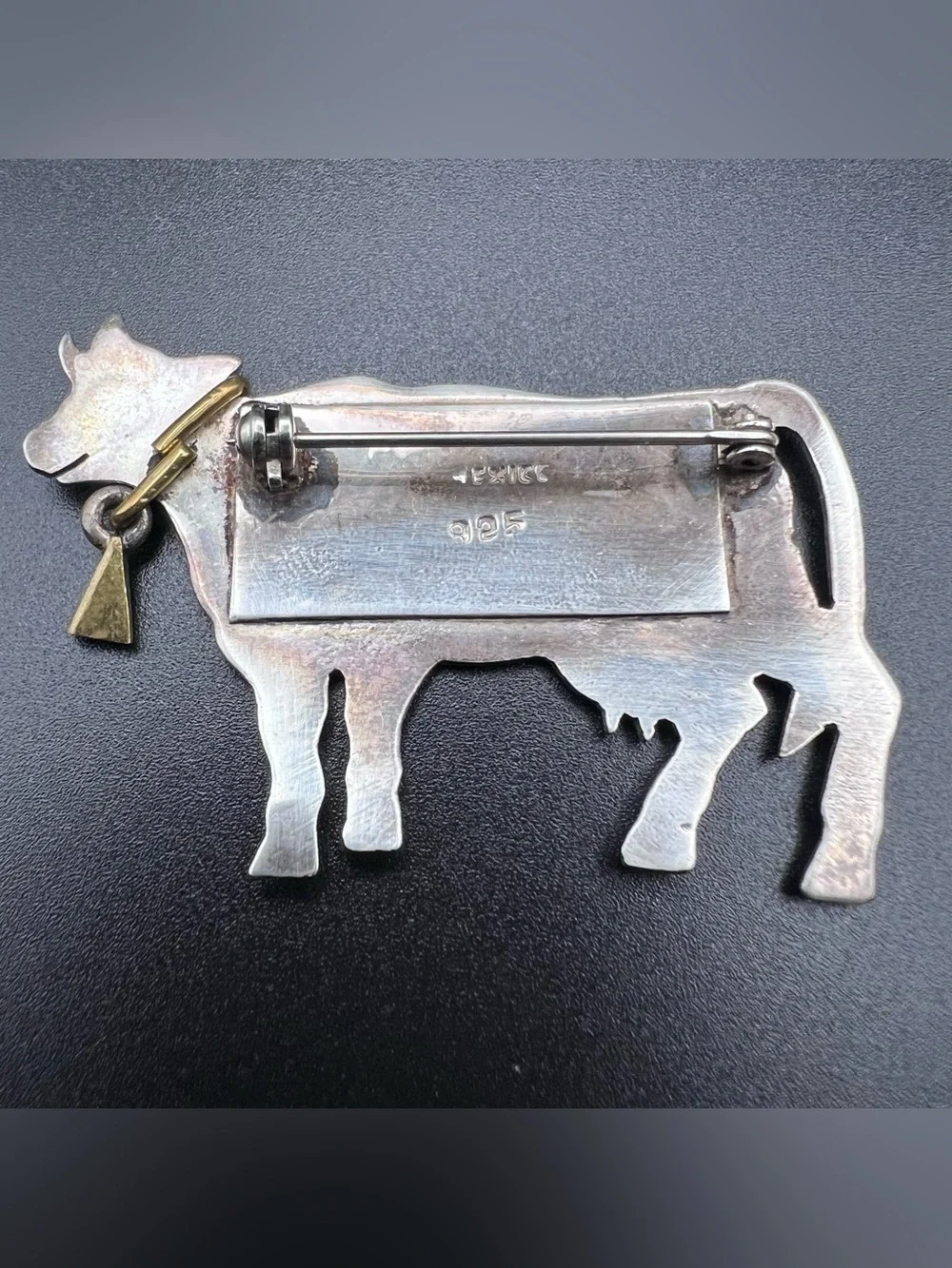 Sterling Silver Mexico Dairy Cow Brooch
